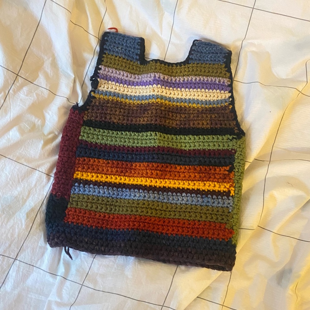 Handmade rainbow knit sweater vest